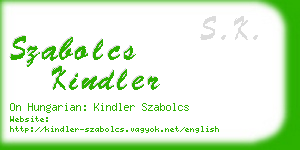 szabolcs kindler business card